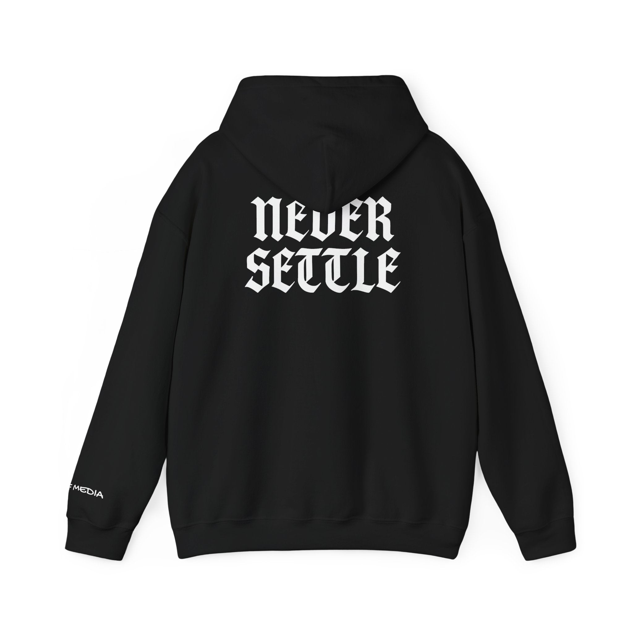 "Never Settle" Black Unisex Hoodie Style 2