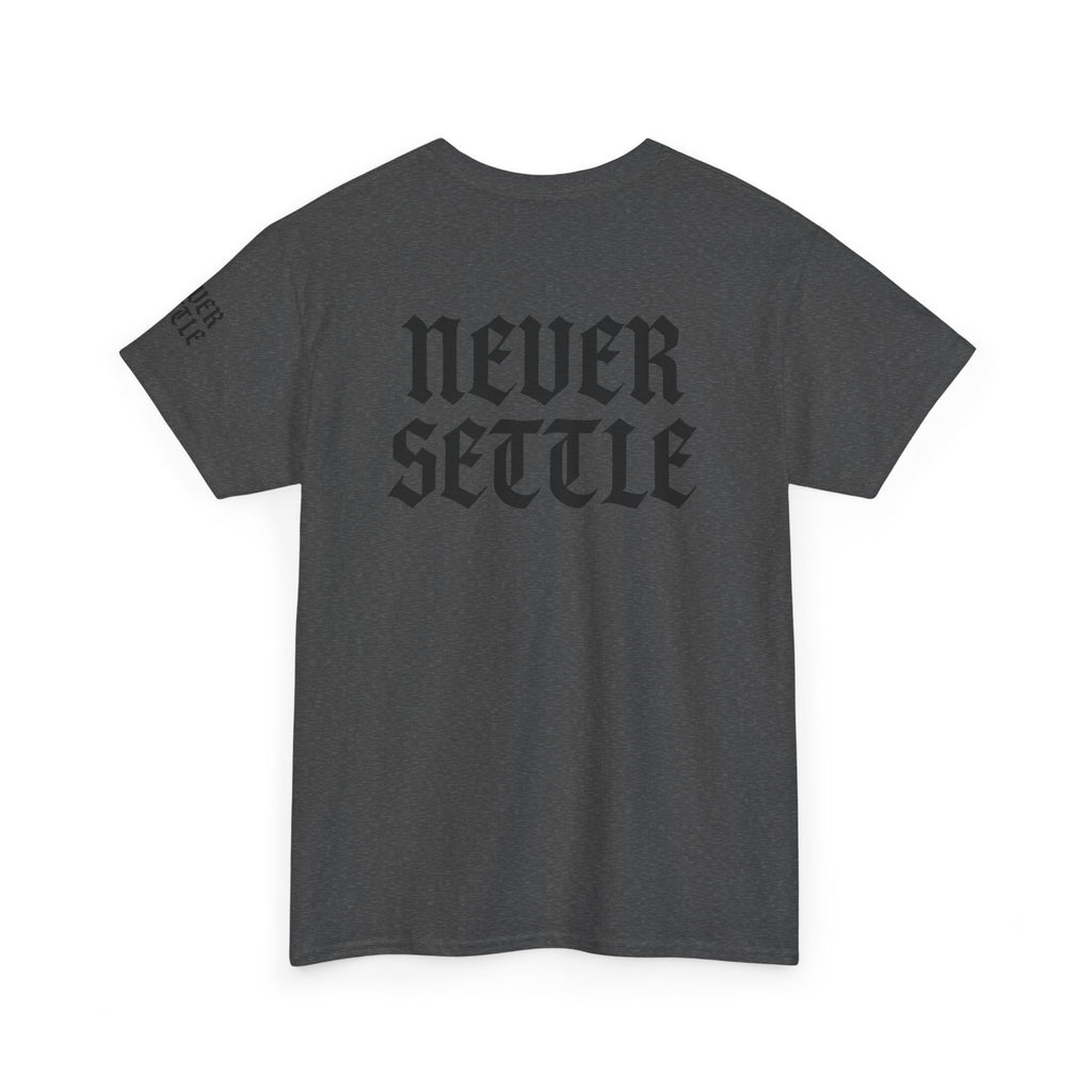 "Never Settle" Unisex White Tee